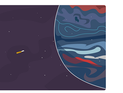 Journey to planet Alyar-214 design flat illustraion planet sci fi space vector web