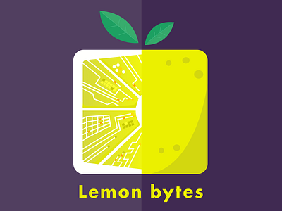 Lemon bytes branding design flat illustraion logo tech vector