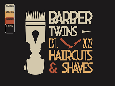 Barbershop - Banner / Logo barber barbers branding brothers design graphic design logo logotype twins typography vector