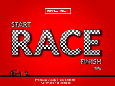 Race text effect background text effect typography vector