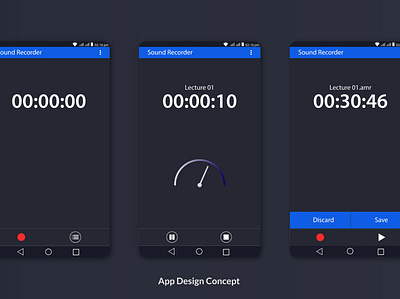 Sound Recorder App design concept app ui