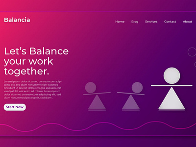 Balancia Website Landing Page abstract background background typography ui ux website design