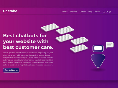 Isometric Ai Chatbot Website Template background branding typography ui ux web design website concept website design website template