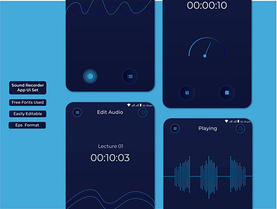 Sound Recorder App Ui audio recorder app design design mobile app sound recorder app ui