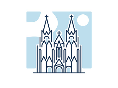 Cologne Cathedral, UI Illustration design figma flat illustration minimal ui vector
