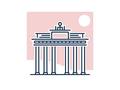 Brandenburg Gate, UI Illustration design figma flat icon illustration minimal ui vector