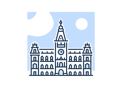 City Hall in Hamburg, UI Illustration design figma flat icon illustration illustrator minimal ui vector