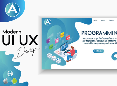 UI/UX Design For Programing animation branding illustration illustrator logo minimal ui ux vector web