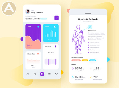 UI/UX Design For Workout App animation branding design illustration illustrator logo typography ui ux vector