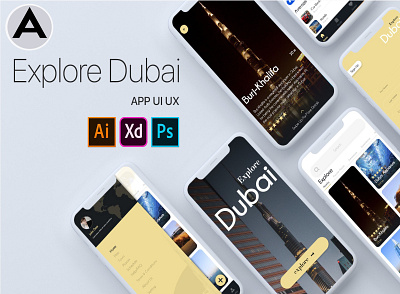 UI/UX Design For Explore Dubai animation branding design illustration illustrator logo minimal typography ui ux vector web