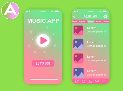 UI/UX Design For Music App animation branding design illustration illustrator logo typography ui ux vector