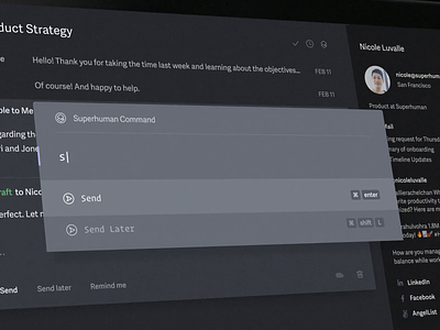 Superhuman — Send Later design email motion graphic send later superhuman ui ux