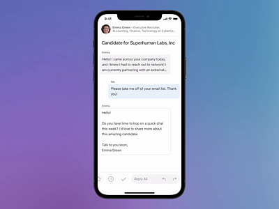 Superhuman — Block on iOS animation block design email mobile superhuman