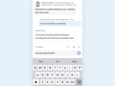 Superhuman — Messages chat design email iphone messages mobile reply superhuman ui ux