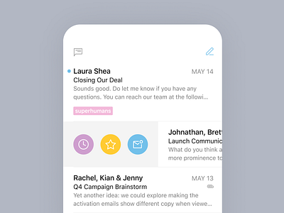 Superhuman for iPhone app design email inbox ios mobile superhuman ui ux