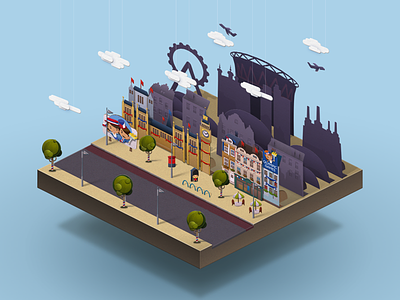 Paper City: Olympic London 3d city design game isometric london olympic plane