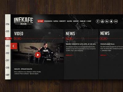 Punk Rock Timeline concert dark horizontal menu punk rock timeline webdesign