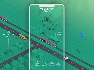 Transport Touch - Mobile Game app game icon iso isometric mobile mockup touch transport tycoon ui