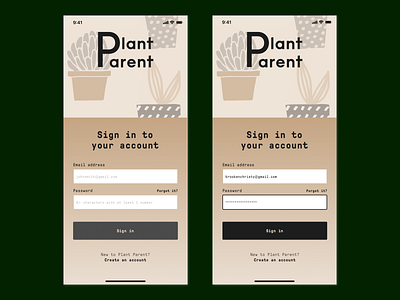 Daily UI #001 - Sign Up dailyui dailyui 001 dailyuichallenge firstshot iphone11 plant sign up signup