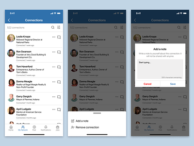 LinkedIn 'Add a Note' Feature Add add a note add on app app design concept connections connections list feature add friends friends list iphone iphonex job portal linkedin new feature notepad ui ui design uidesign uxdesign