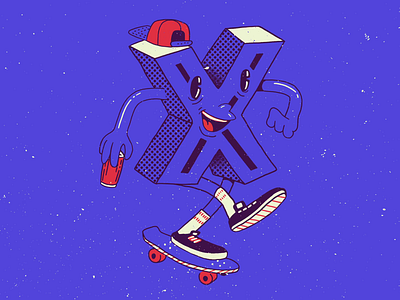 36 Days of Type — X 2d animation 36days 36daysoftype 36daysoftype x after effects animated animation animation 2d character animation gif graphic design lettering loop motion motion design motion graphics retro skate traditional animation typography