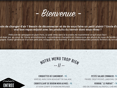 Le petit resto dans la prairie - Homepage 2