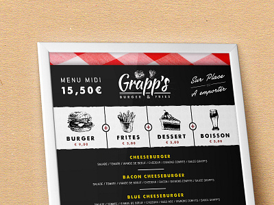 Lunch menu for Grapp's brand logotype menu