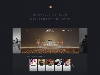 Nouveau APAR.TV homepage launch new