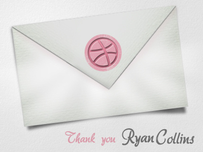 Thank you Ryan Collins ! first shot grey invitation pink thank you