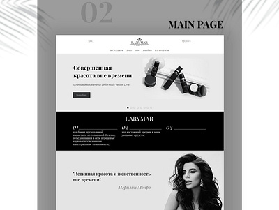 Website of the cosmetics company Larymar cosmetics