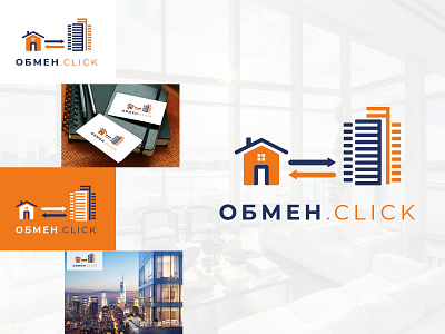 Logo for the website of a real estate exchange company logotype realestate