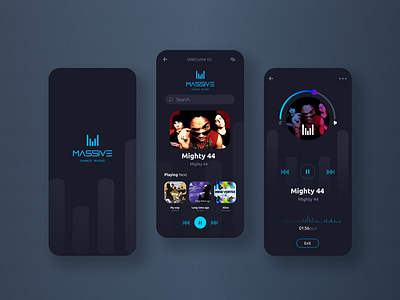 Mobile App concept for online radio Massive in "Melbourne"