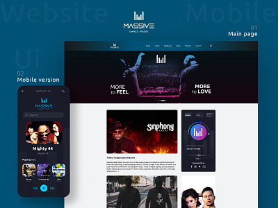 Redesign online radio website with mobile version mobile app ui website design