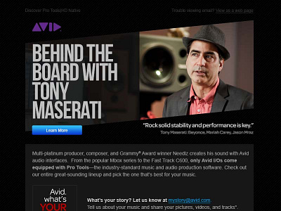 Avid email - Behind the Boards design email html