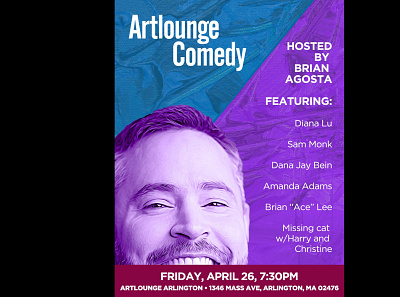 Artlounge Comedy show poster branding comedy design logo