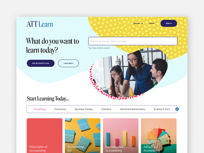 ATTLearn - Homepage (WIP) design education ui ux webdesign website website design
