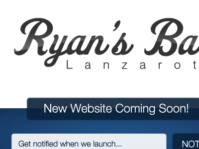 Ryan's Bar coming soon typography