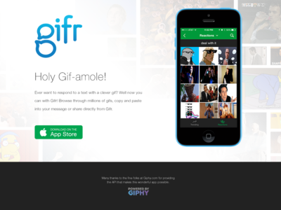 Initial Gifr Landing Page app button gif green grid ios landing page phone type