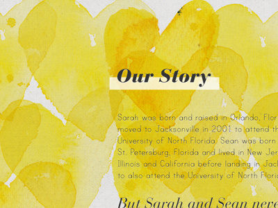 Our Story texture type watercolor yellow
