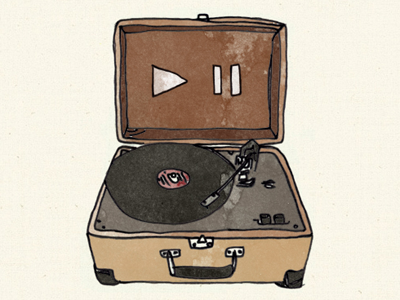 Record Player illustration record player water color