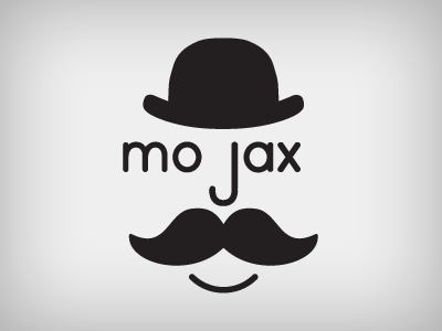 Mo Jax with a hat black illustration line san serif shape type typography white
