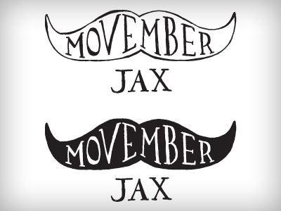 Movember Jax Logo black custom type illustration line mustache serif shape type typography white