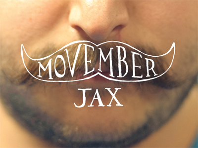Movember Jax Logo Face hand drawn line logo mustache photo serif stache texture type typography