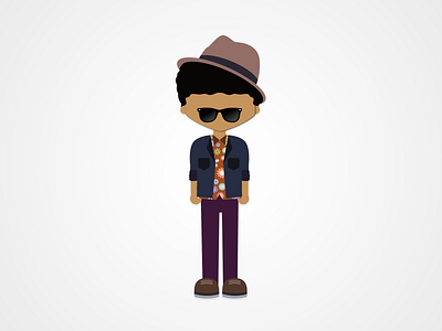 Bruno Mars avatar bruno mars cartoon fashion flat design floral illustration music print vector wayfarer