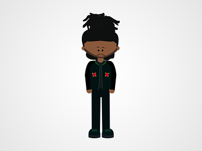 The Weeknd caricature cartoon character design flat design floral hair illustration musician singer the weeknd weekend