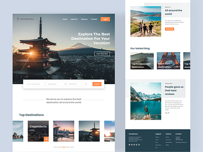 Traveling Landing Page design destination figma travel travel app user interface vacation web webdesign