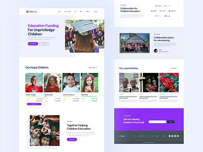 EduFund charity donation figma funding landing page platform user interface web