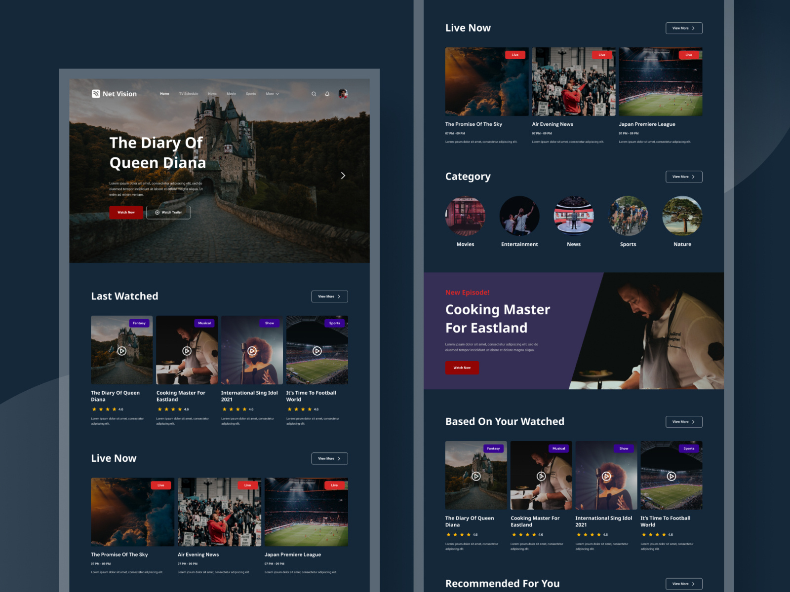Streaming Service Landing Page by Romadhona Ighfirlyan on Dribbble