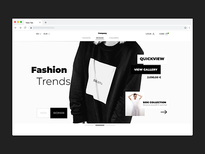 Mega Ecommerce Fashion Concept black browser damiao vieira design ecommerce app fashion fashion design model redesign site ui user interface ux website white