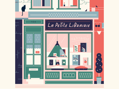 La Petite Librairie apple bird book cover books bookshop cat milk rainbow stars tree unicorn washing line